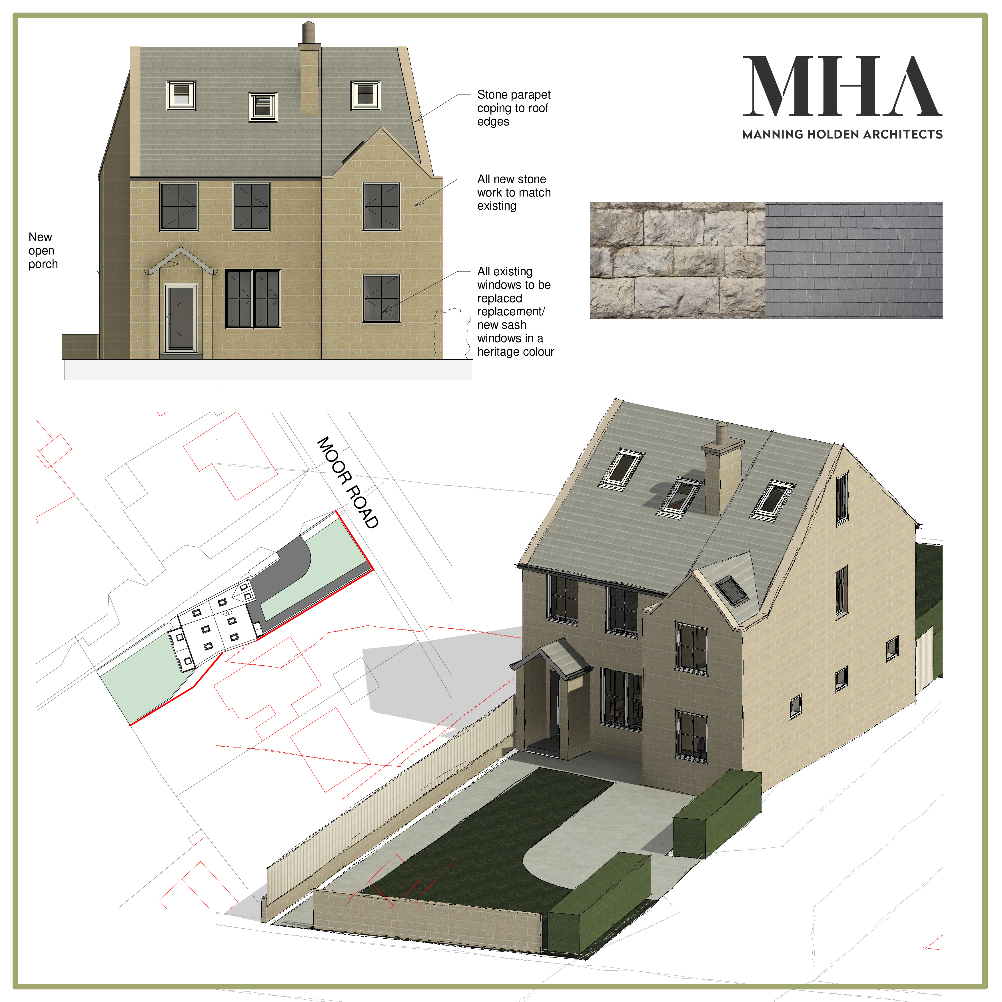 Planning granted for 2 storey stone extension to North East Derbyshire (Ashover) home