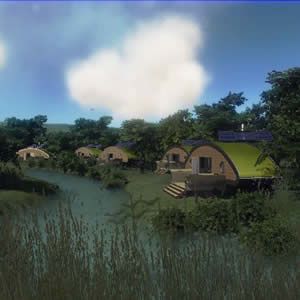 View Self Sufficient Eco Cabins on site