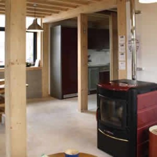View Wood pellet stove in Eco House